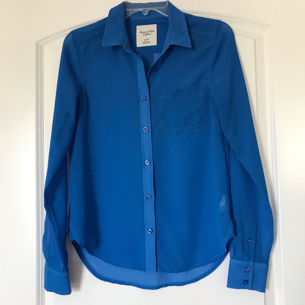 American Eagle, Chiffon-Like Button Down, …